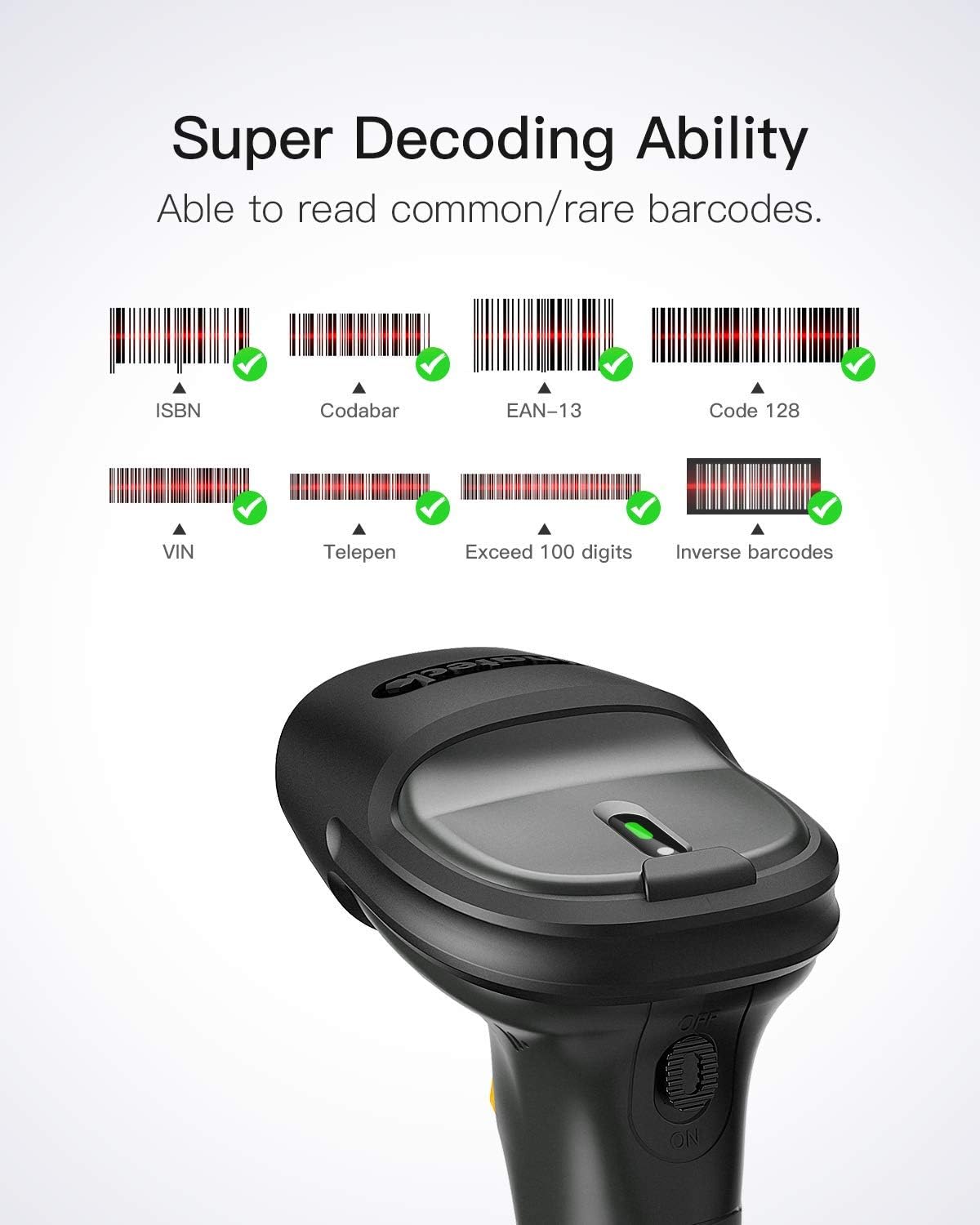 Wireless Barcode Scanner with Bluetooth Adapter D111