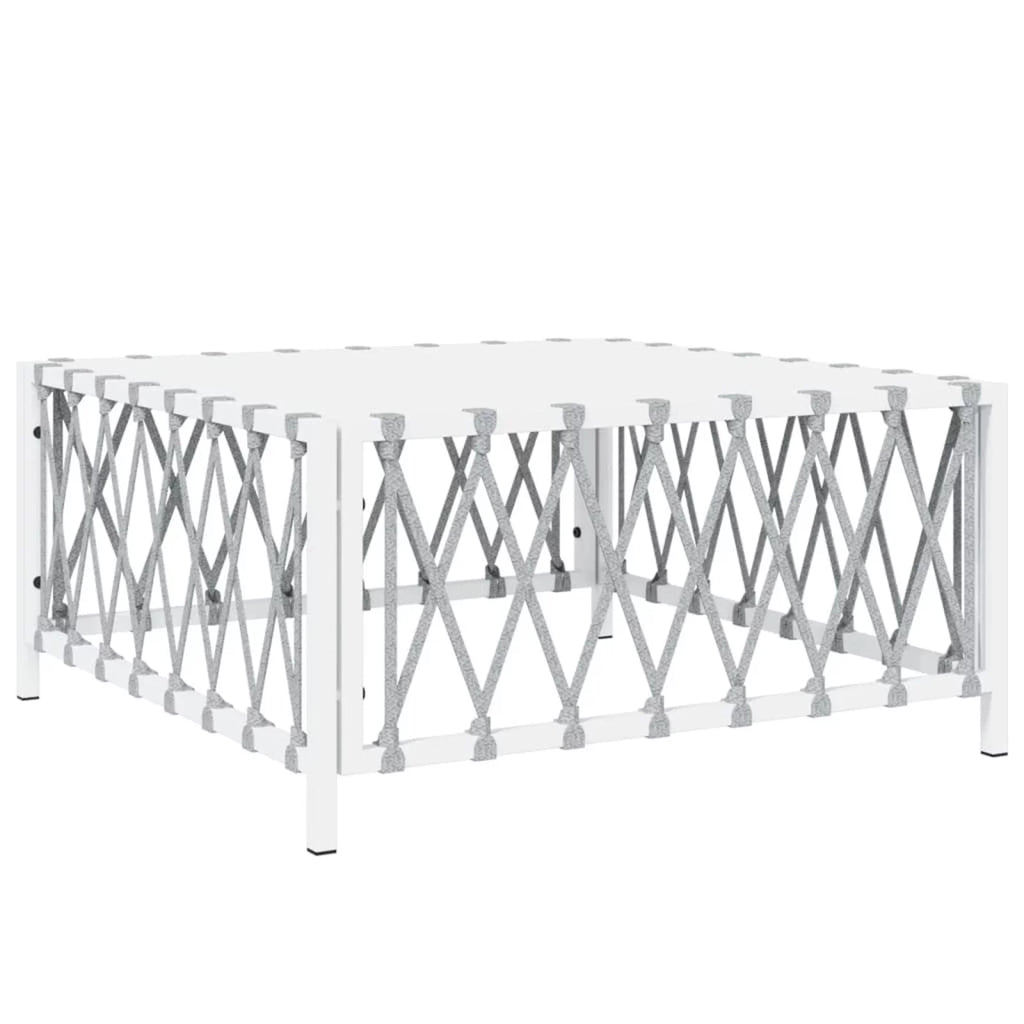 5 Piece Patio Set with Cushions White Steel Q792165