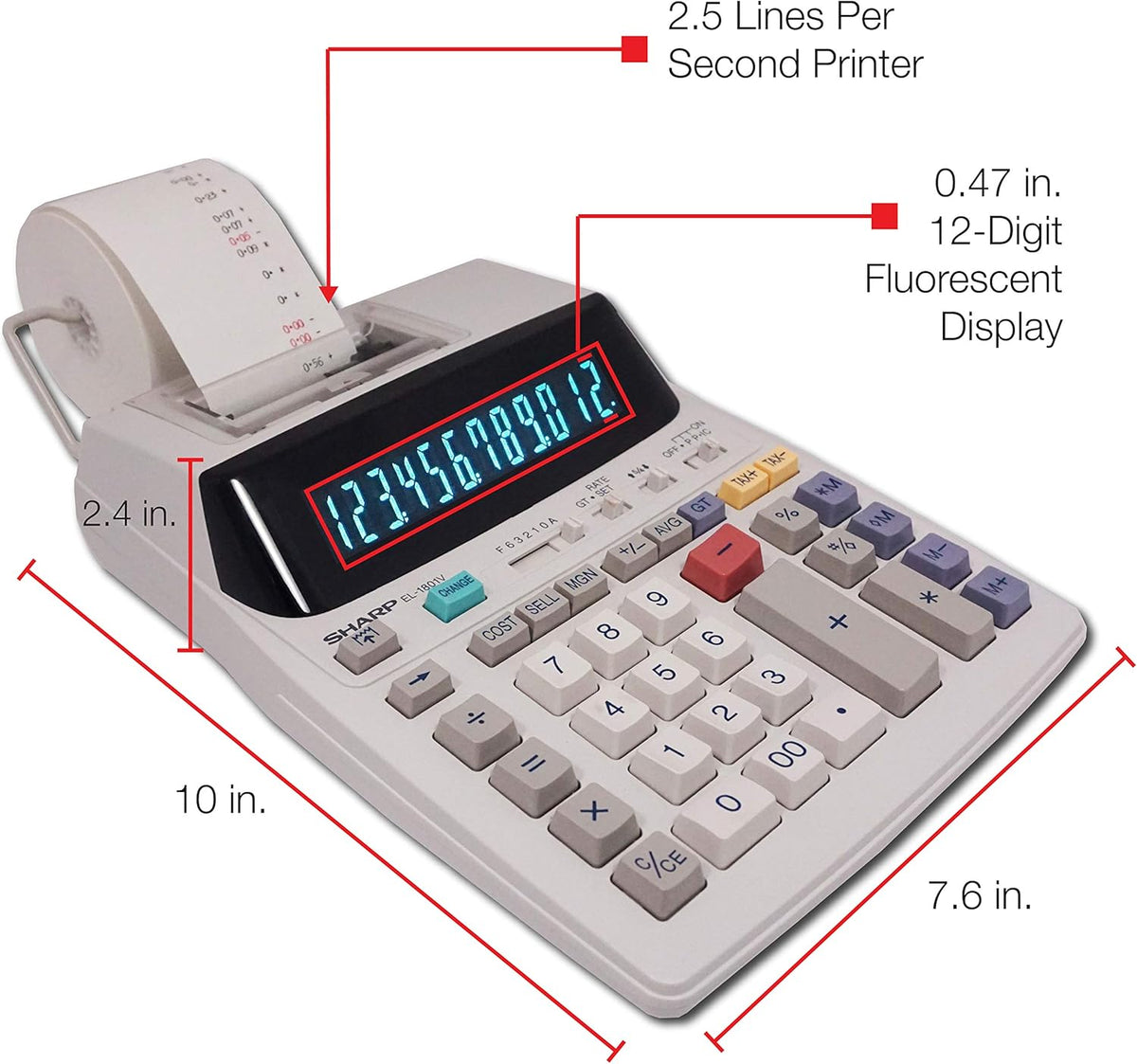 Two-Color Printing Calculator 4 Black/Red Pack of 2 S92772