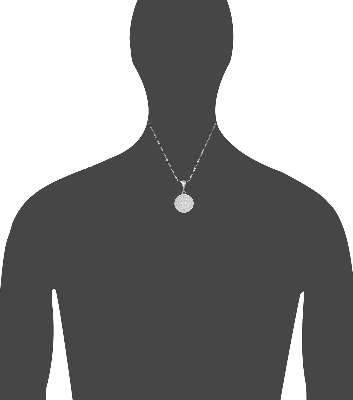 24 Inch Diamond Cut Sterling Silver Pendant Necklace N879