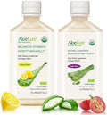 Organic Aloe Vera Juice 2 Bottle Sample Pack Lemon and Grape Flavor 2x500ml C213