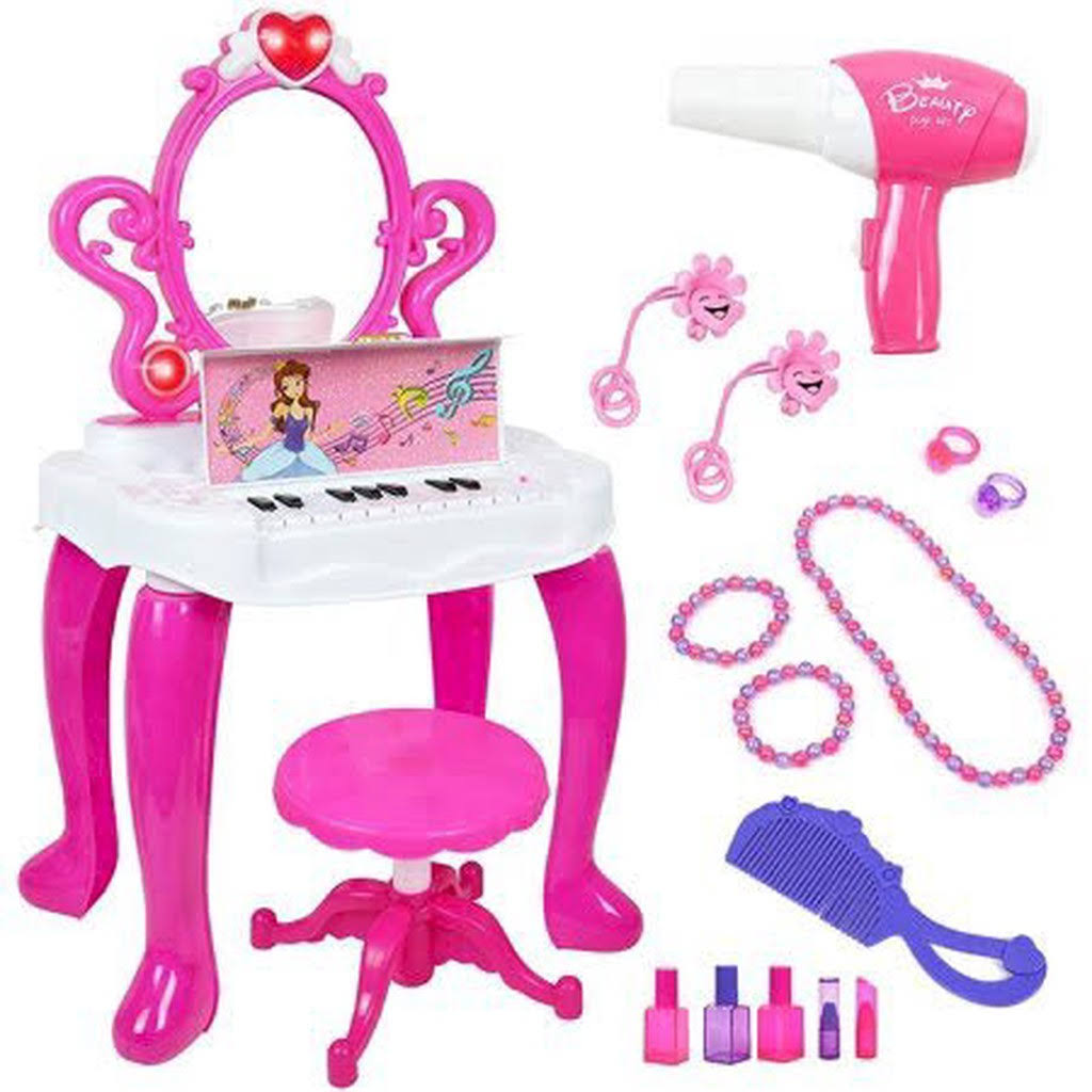 Kids Vanity Table and Chair Play Set with Piano G486171