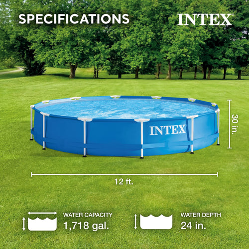 12' x 30 Metal Frame Round Above Ground Swimming Pool F5987