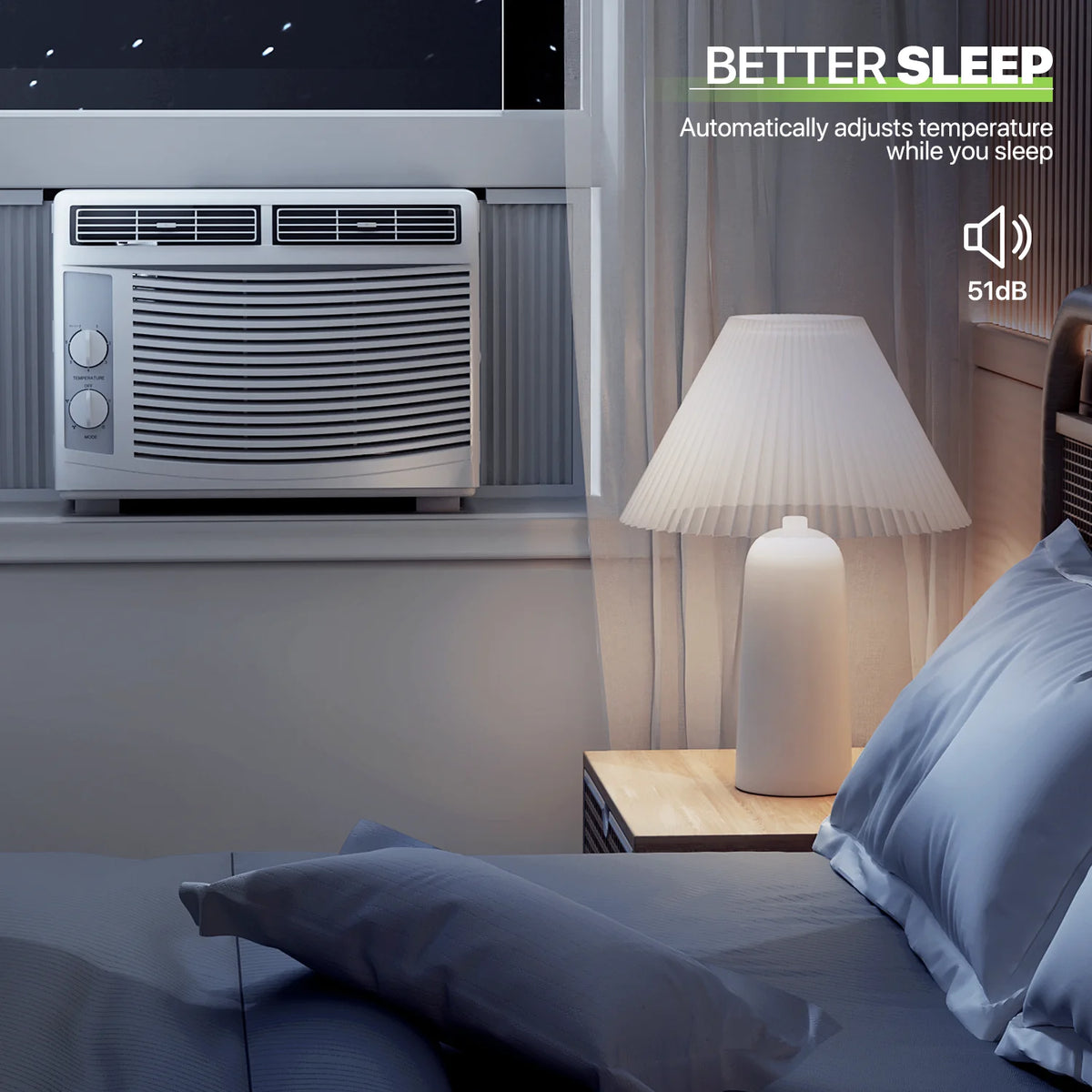 5,000 BTU 115V Window Air Conditioner with Multi-Speed Fan, White D3424