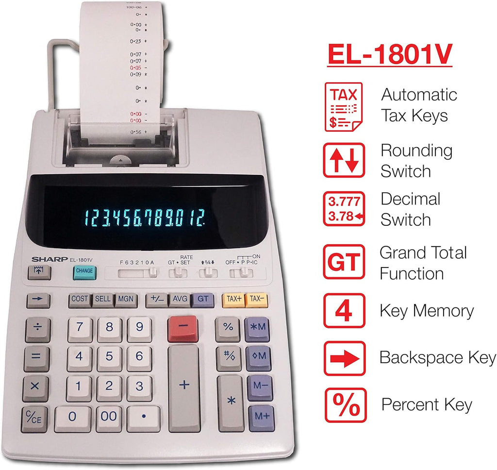 Two-Color Printing Calculator 4 Black/Red Pack of 2 S92772