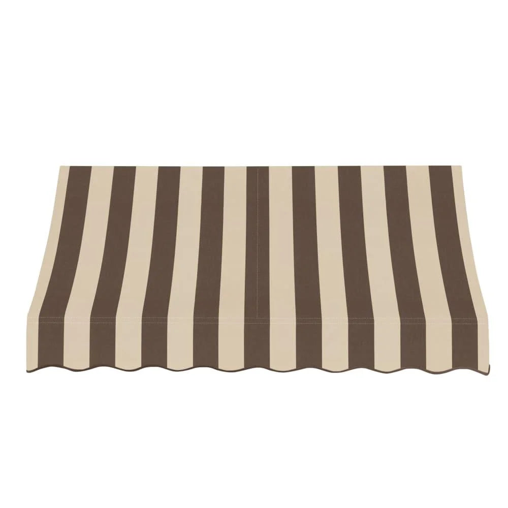10.375 ft Acrylic Fabric Fixed Awning, Brown/Tan Stripe D33923