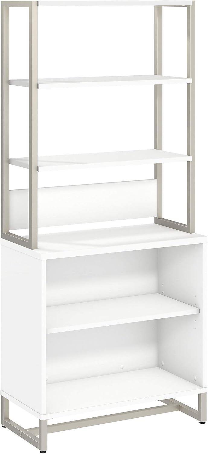 White Bookcase with Hutch G10471