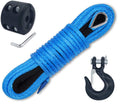 50 Feet 8500LBs Synthetic Winch Line Rope with Hook and Stopper (Blue, 1/4 inch) N752815