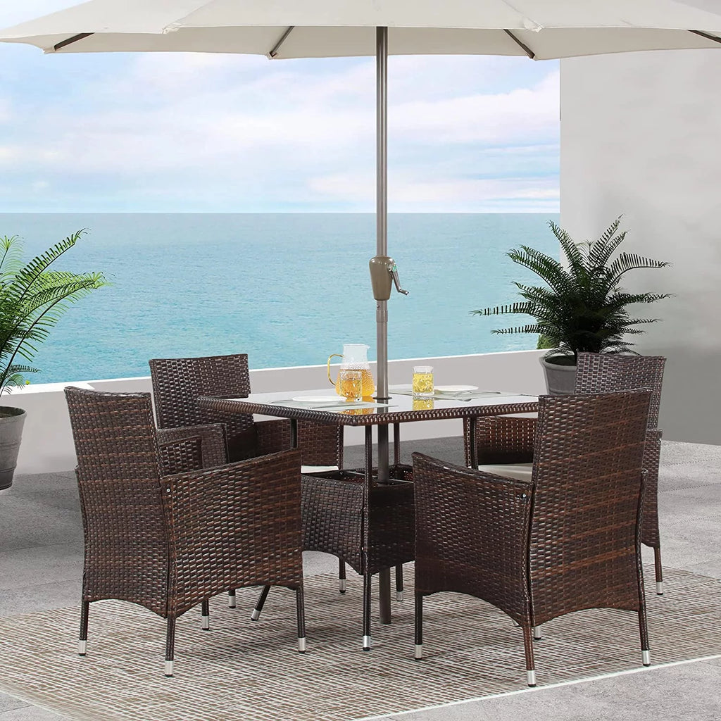 5 Piece Outdoor Wicker Patio Dining Set Z4270