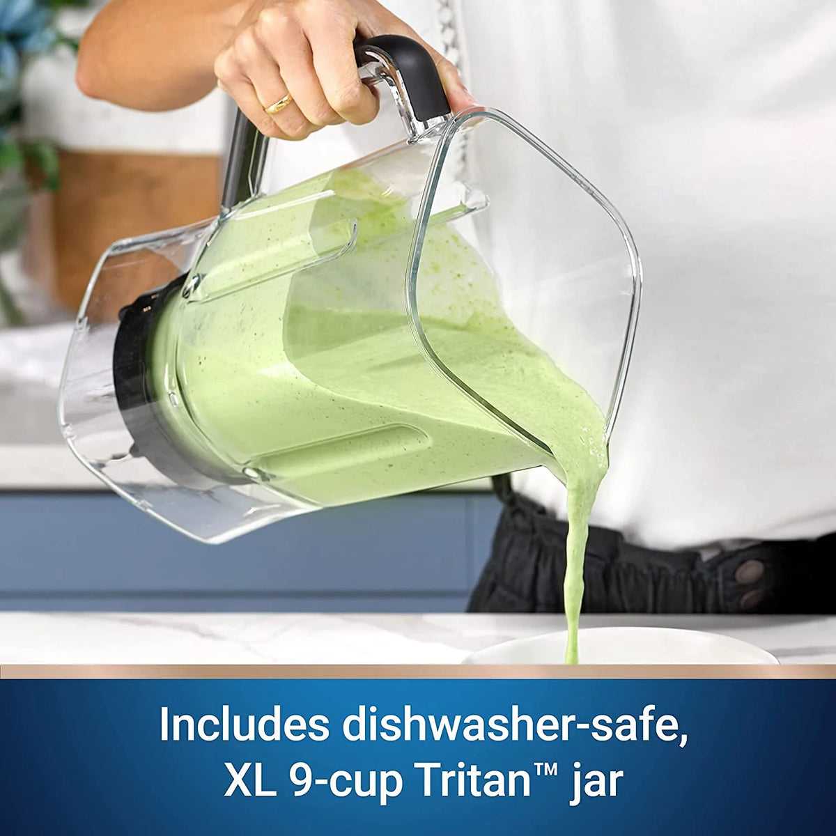 Kitchen System with XL 9-Cup Tritan Jar, Food Processor, 2 Blend-n-Go Cups, Mini Jar and Tamper Tool, Dark Blue C825
