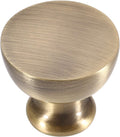 Flat Black 1-1/8 Inch Diameter Mushroom Round Cabinet Knobs 25 Pack P2700