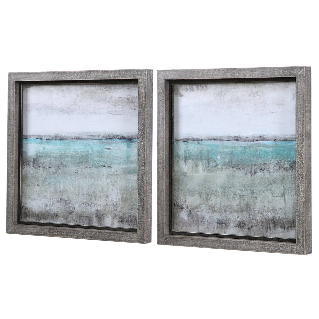 Aqua Horizon Framed Prints Set of 2 Y40873