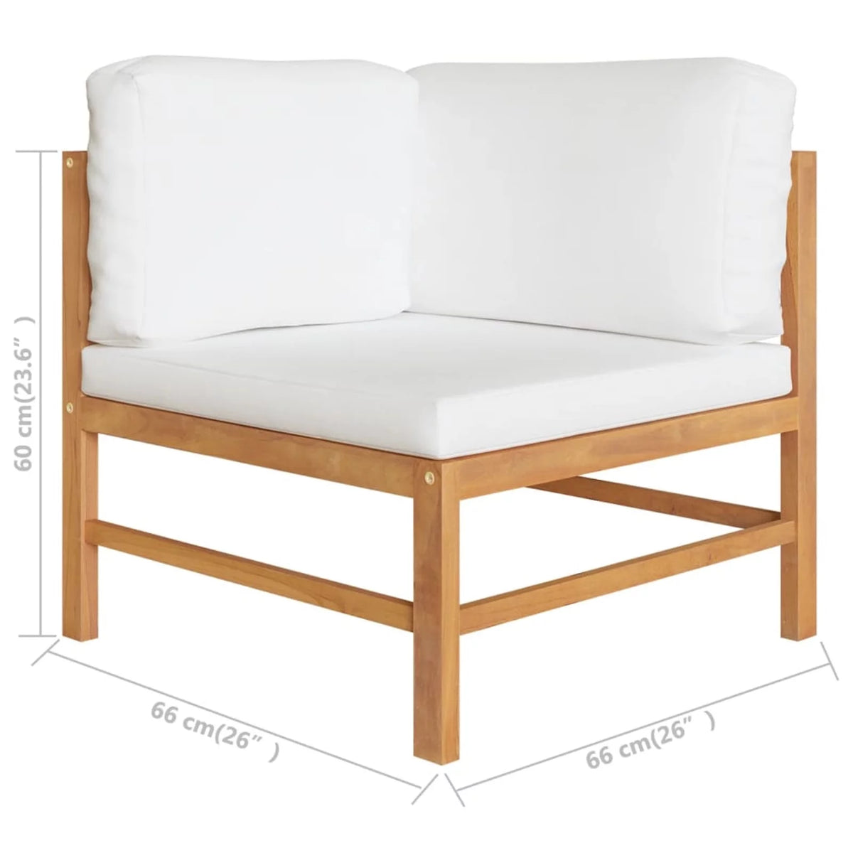 Corner Sofas 2 pcs with Cream Cushions Solid Teak Wood R6821