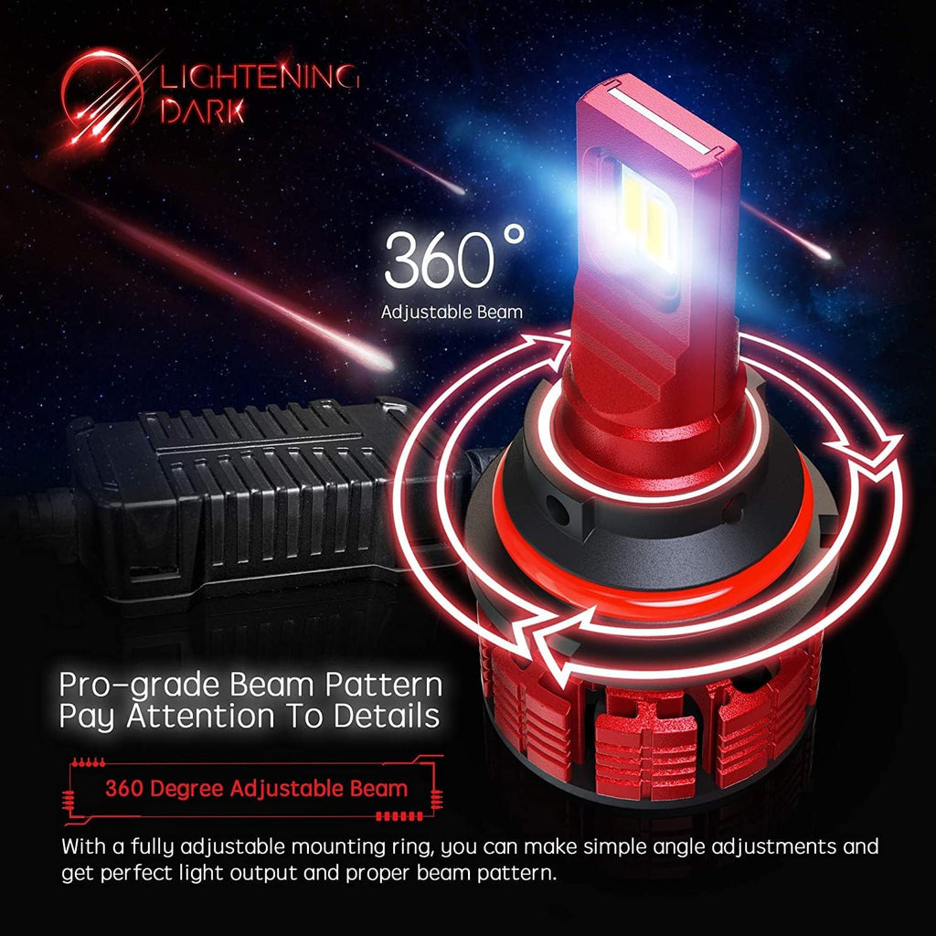 20000LM 6500K Cool White 100W LED Headlight Bulb HB5 Pack of 2 O905714