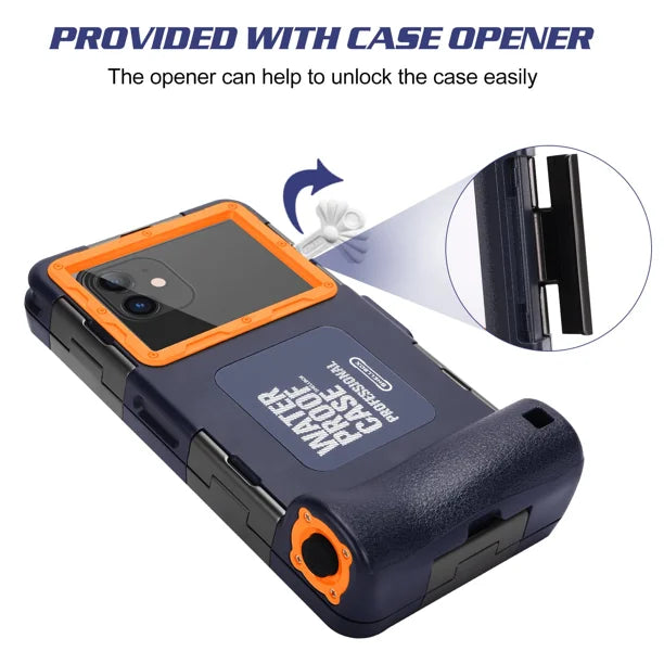Waterproof Protective Case for Phones Up to 6.9 Inch with Lanyard X4135