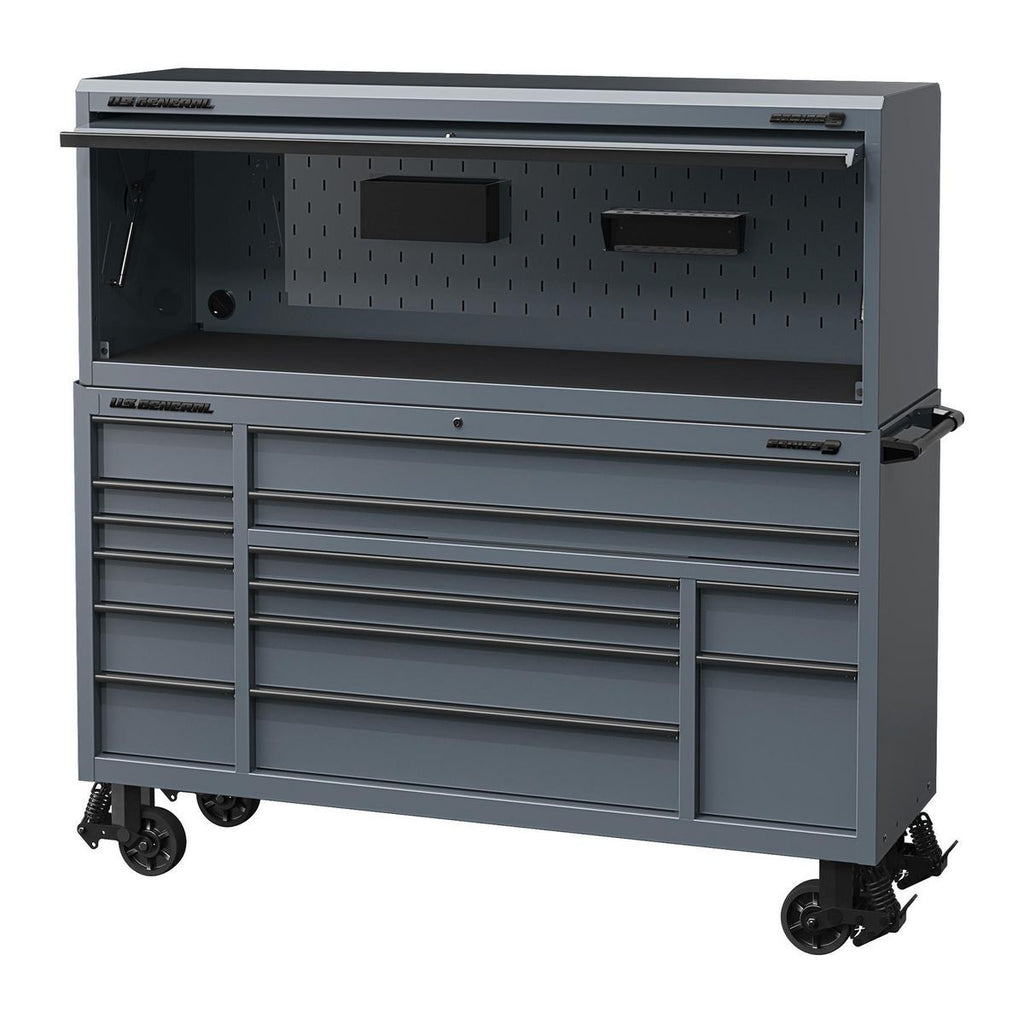 72 in. x 22 in. Triple-Bank Roll Cab, Slate Gray D61892
