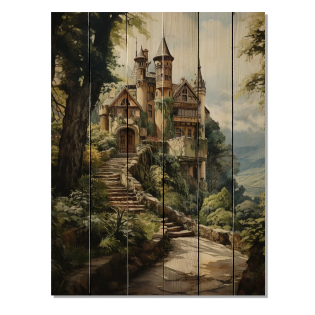 Natural Pine Wood Cityscapes Wall Art N805511