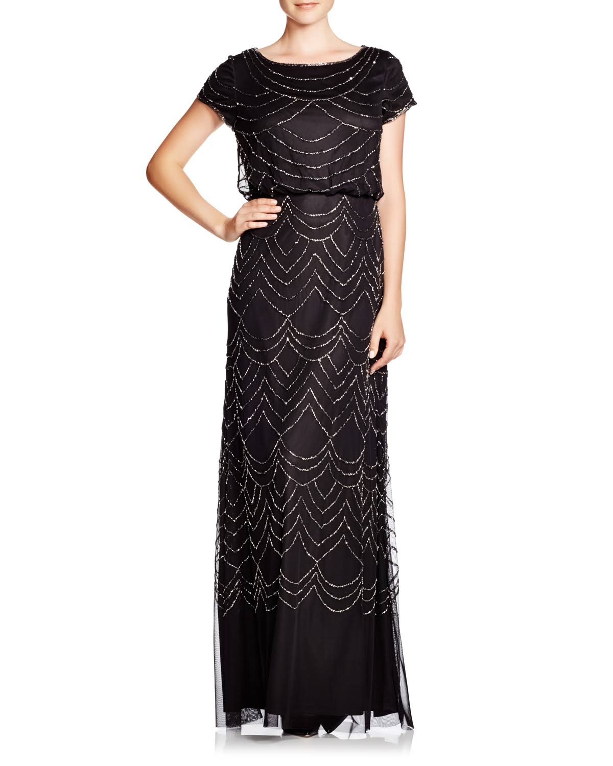 Beaded Blouson Gown - Green K123656