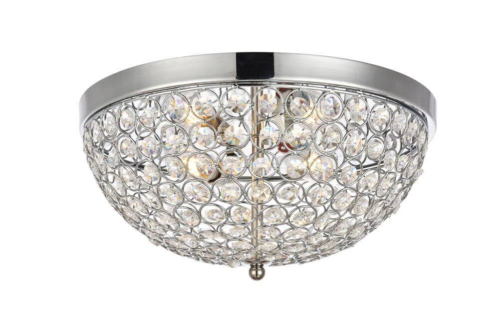 3 Light Crystal Chrome Flush Mount Y308