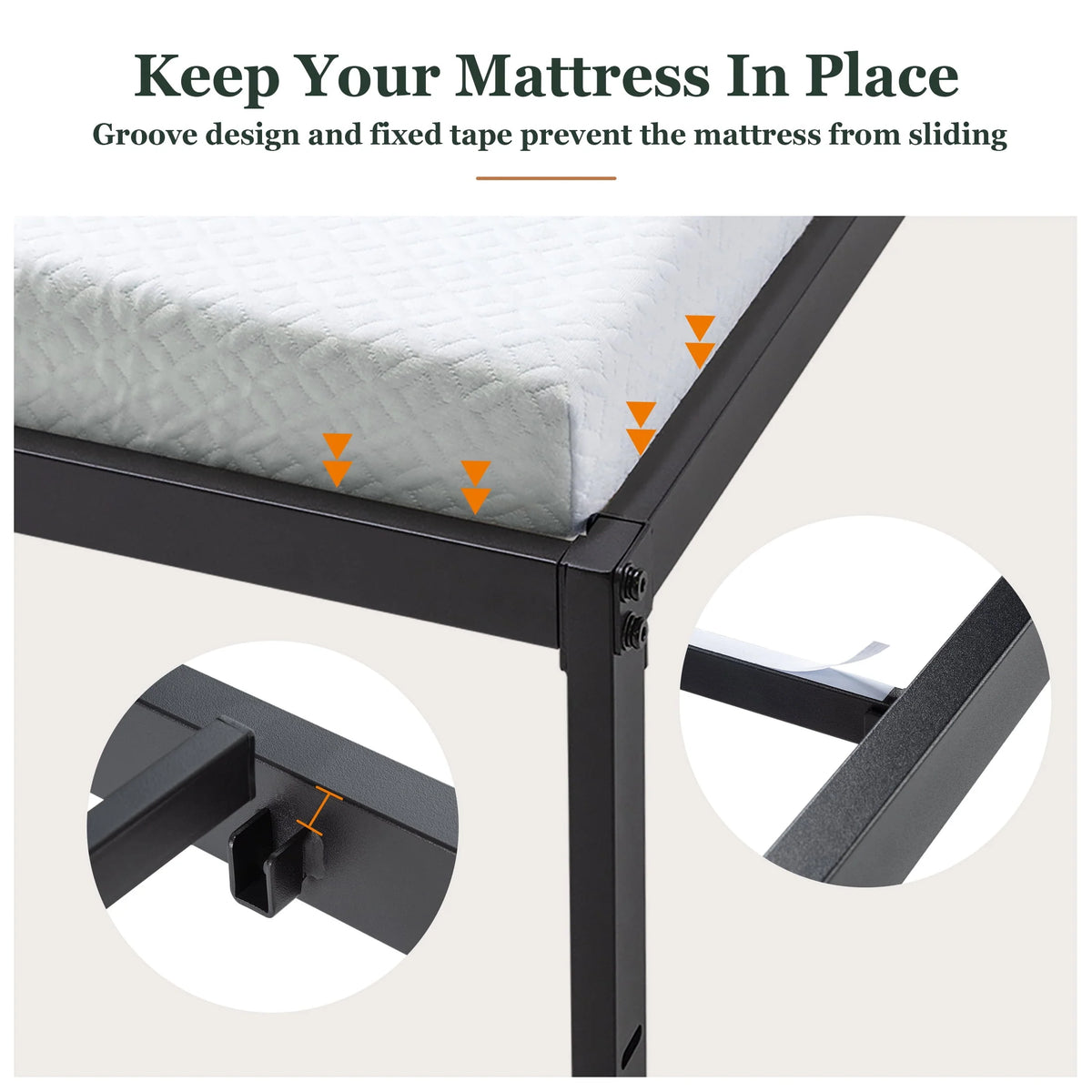 Queen Size Metal Platform Bed Frame J51022