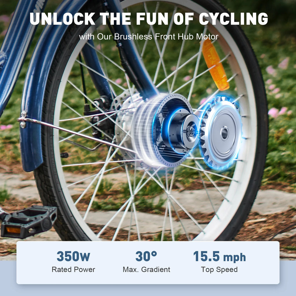 24 Inch 350W Electric Tricycle 36V 10Ah Navy X22381