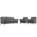 Grey Fabric Sofa and Armchairs Set Q915419
