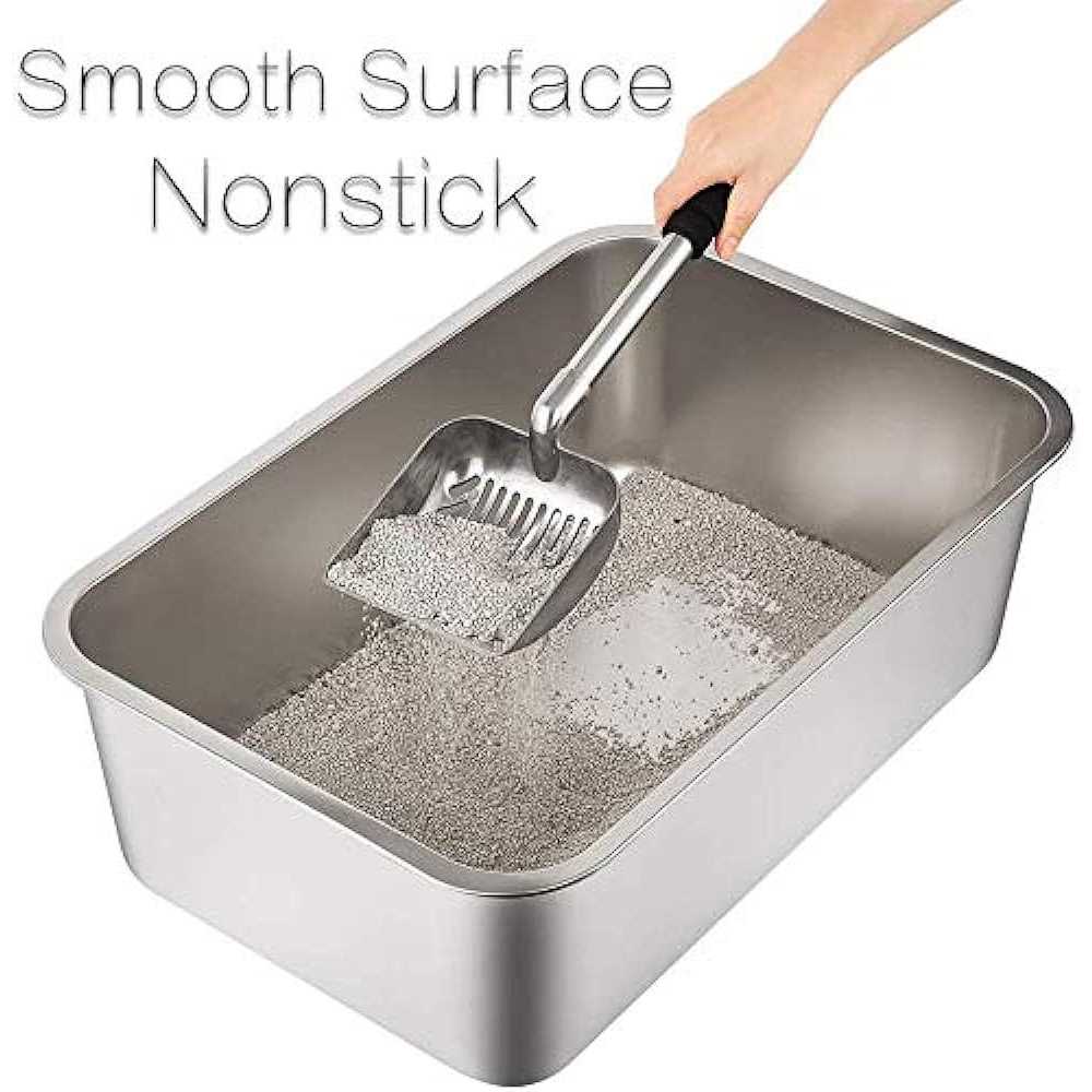 Stainless Steel Litter Box with High Sides W174