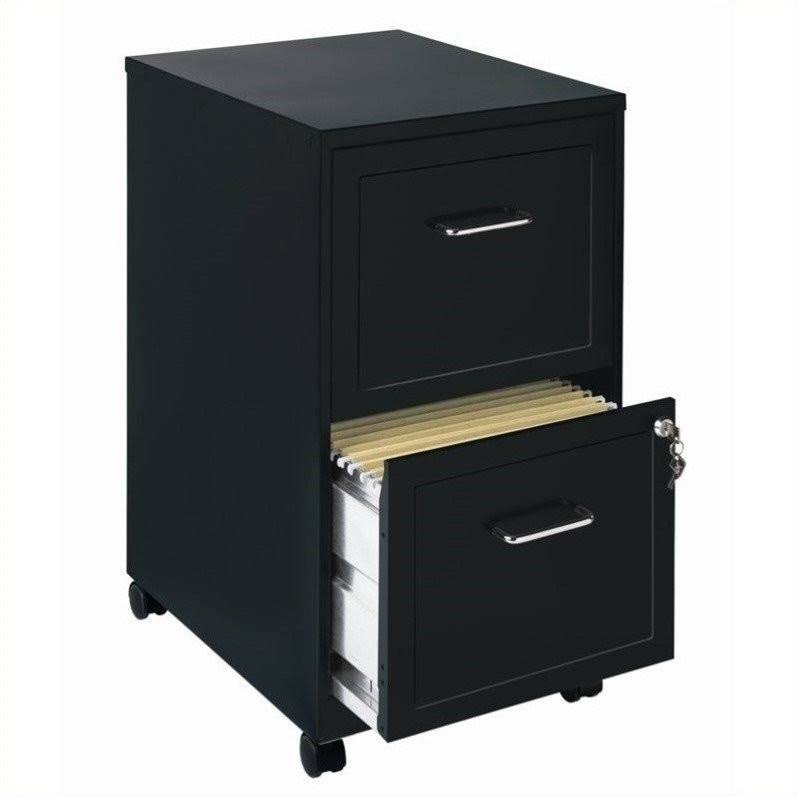 Black 2 Drawer Mobile File Cabinet T6557