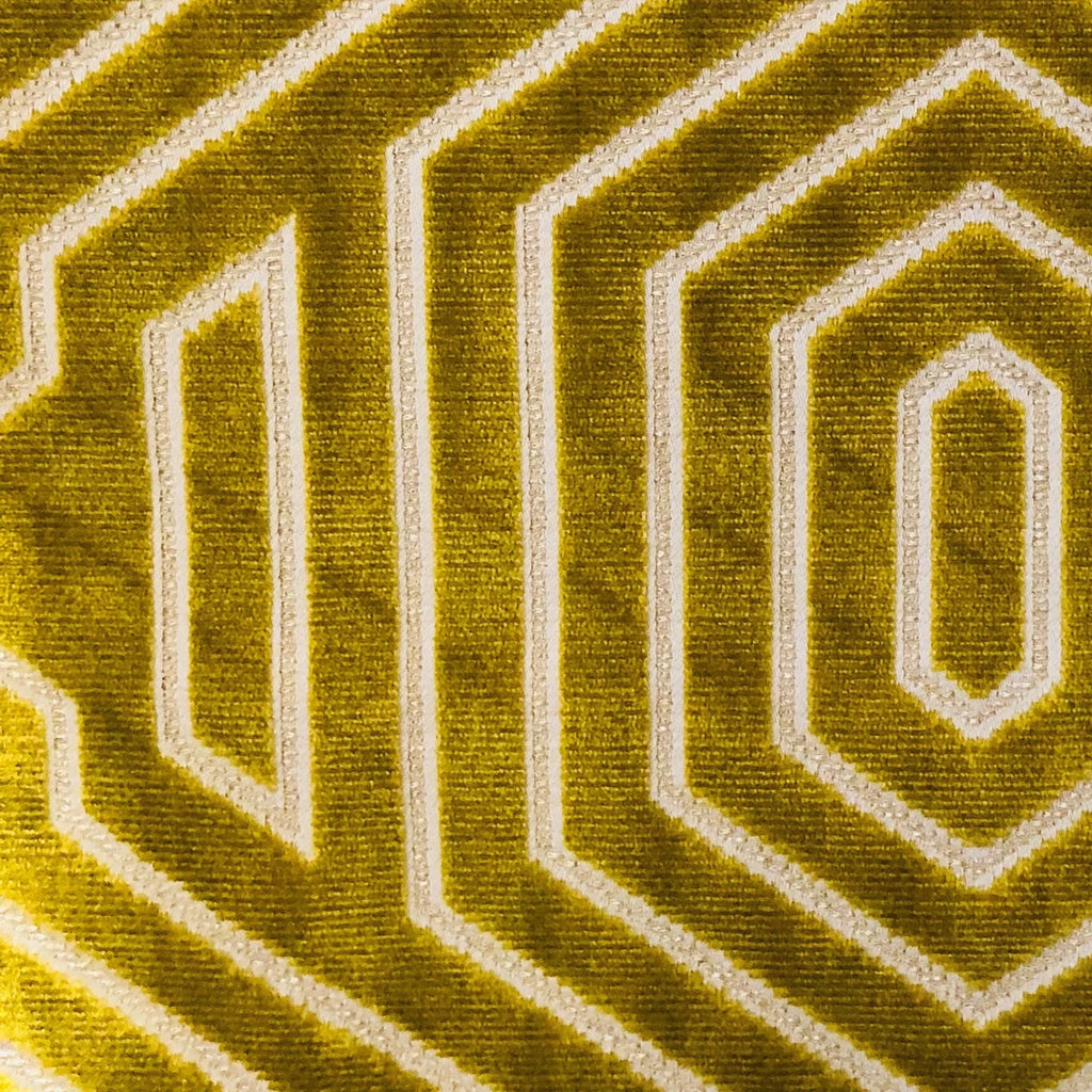 Goldenrod Velvet Geometric Throw Pillow Y826