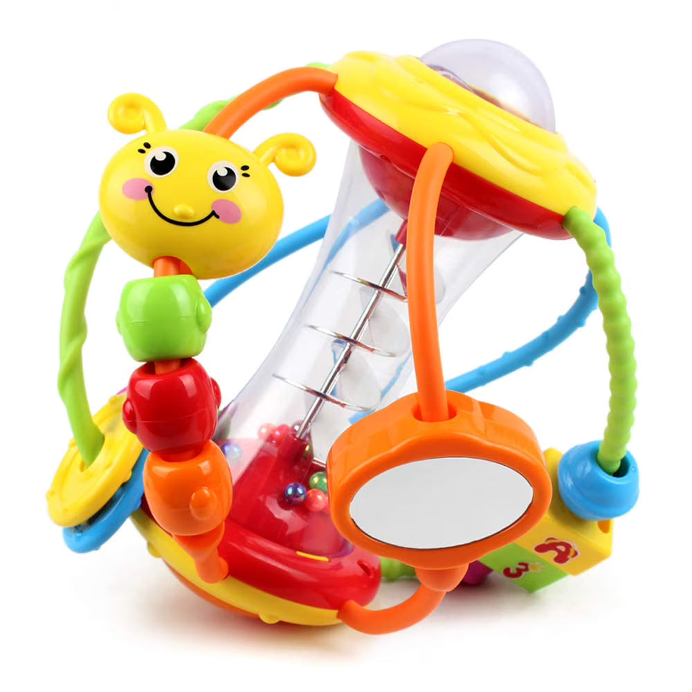 Baby Rattles Toys with Mirror Spinner Beads, Activity Ball Infant Toys M648869