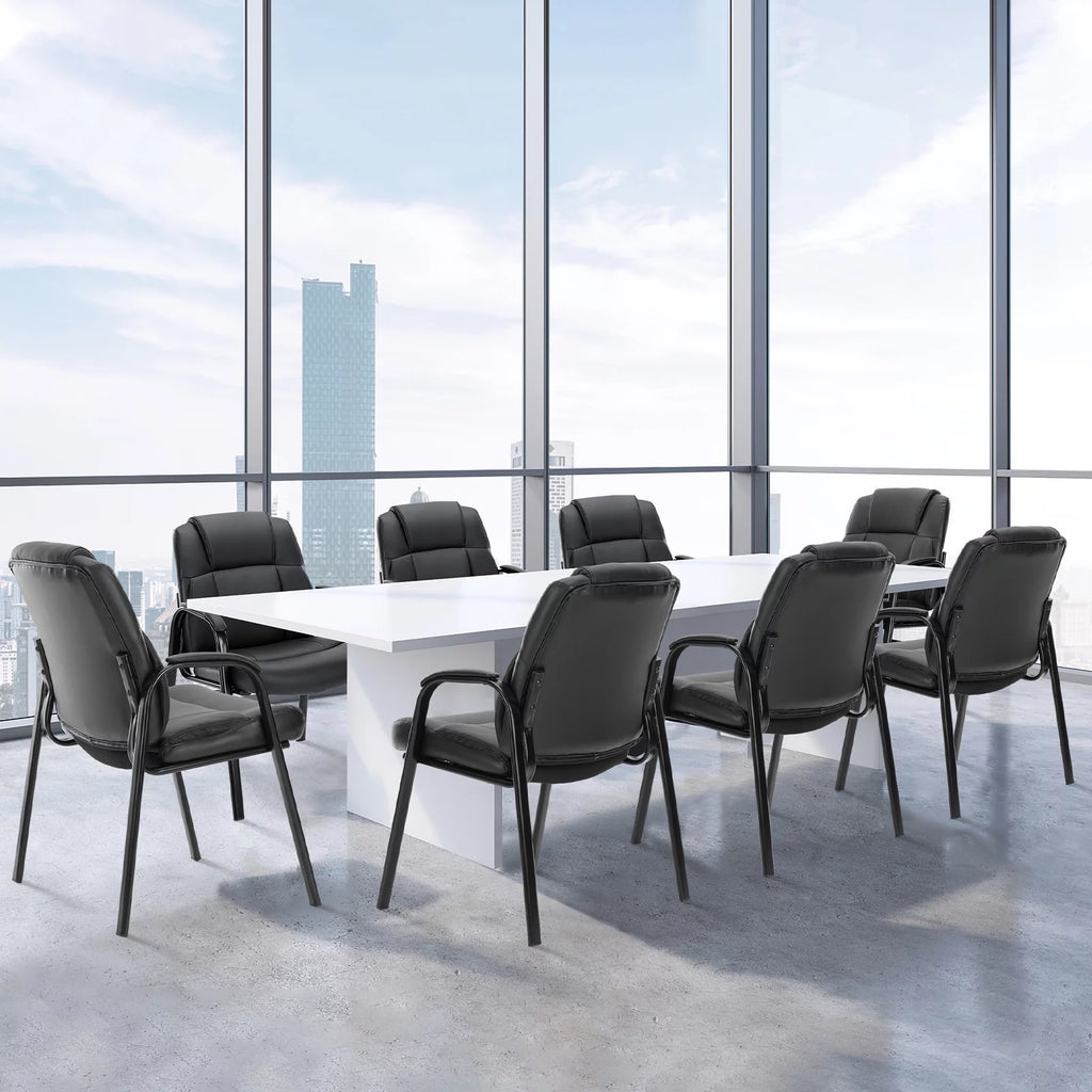 PU Leather Office Guest Chair with Padded Arms I369