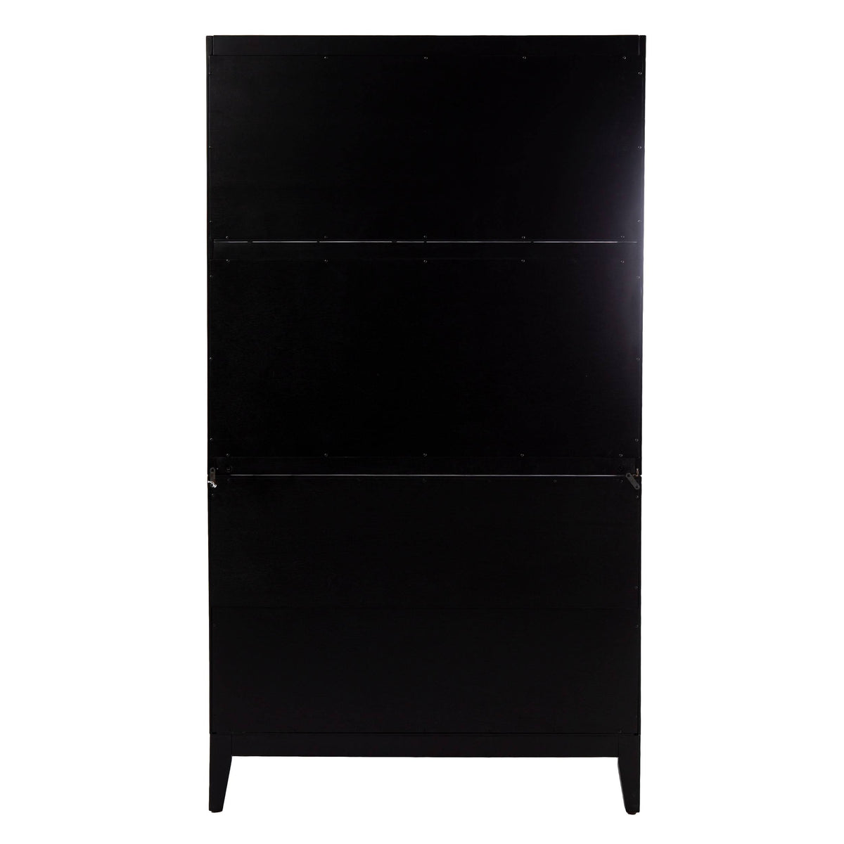 Black Wood Rattan Storage Buffet Cabinet T53771
