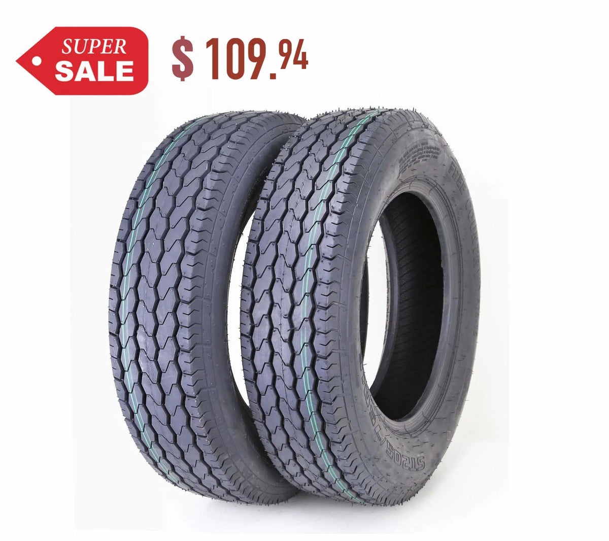 Trailer Tires ST 205/75D15 6 Ply Load Range C Set 2 P43629
