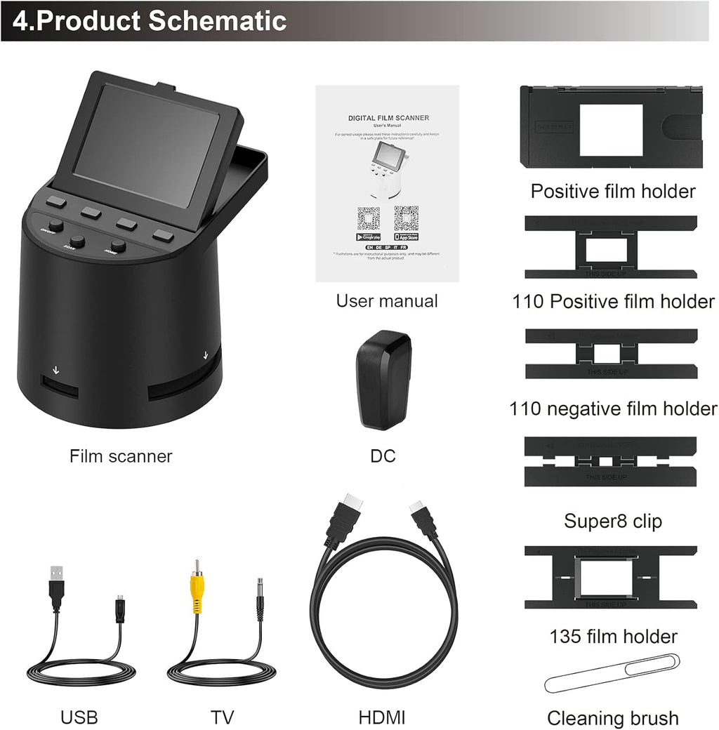 22MP Film Scanner with 3.5 LCD V3177