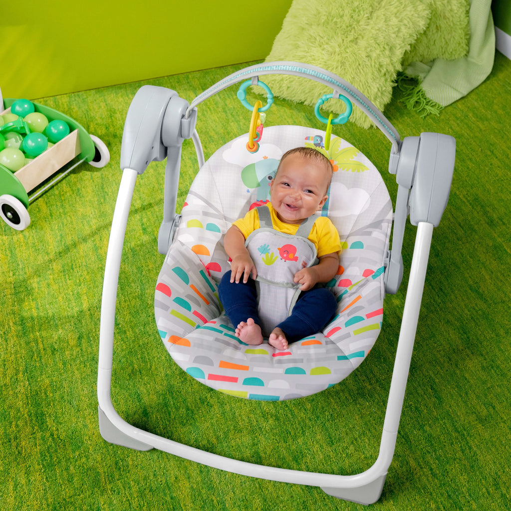 Portable Compact Baby Swing with Toys Q633