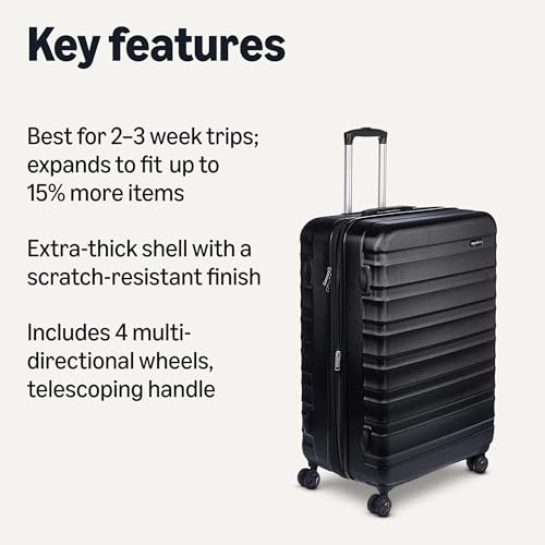 30" Black Hardside Expandable Luggage with Wheels M4942