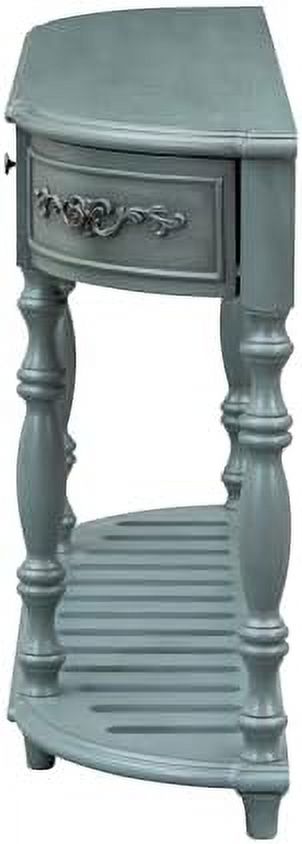 Retro Curved Console Table with 2 Top Drawers and Solid Wooden Frame U611176