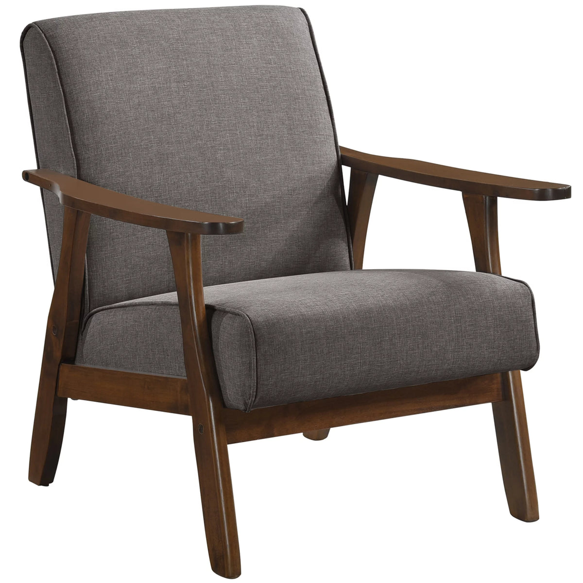 Dark Grey Upholstered Linen Accent Chair N43132