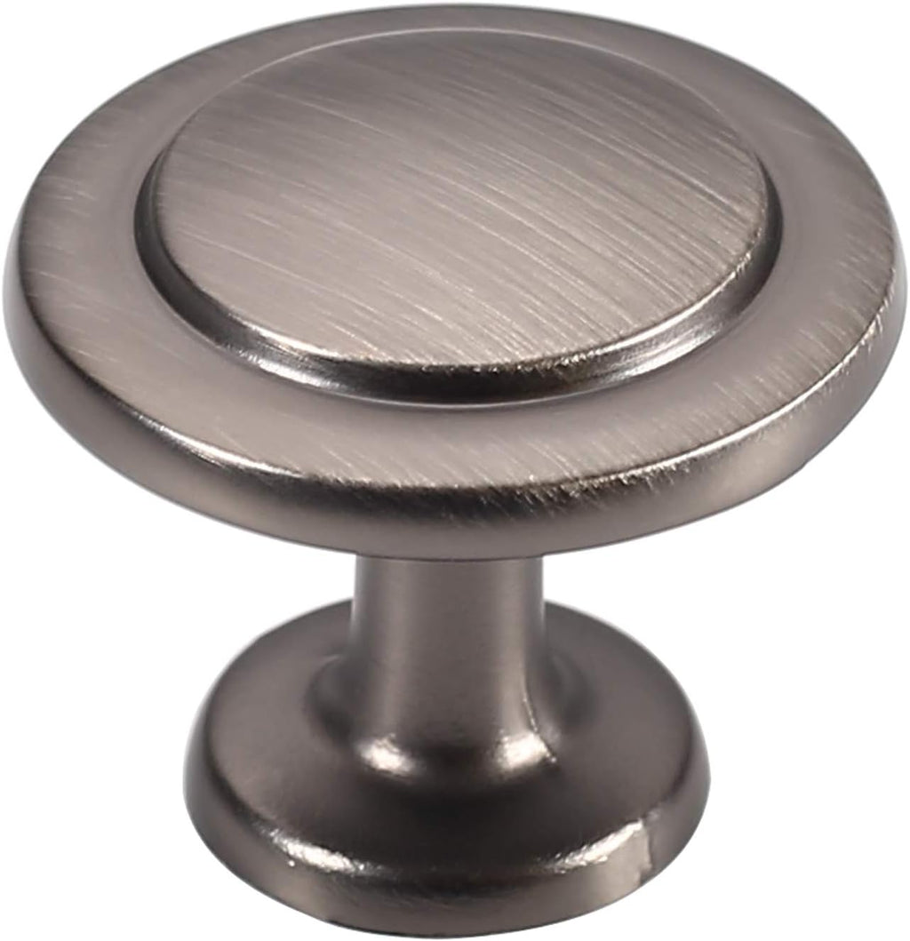 Flat Black 1-1/8 Inch Diameter Mushroom Round Cabinet Knobs 25 Pack P2700