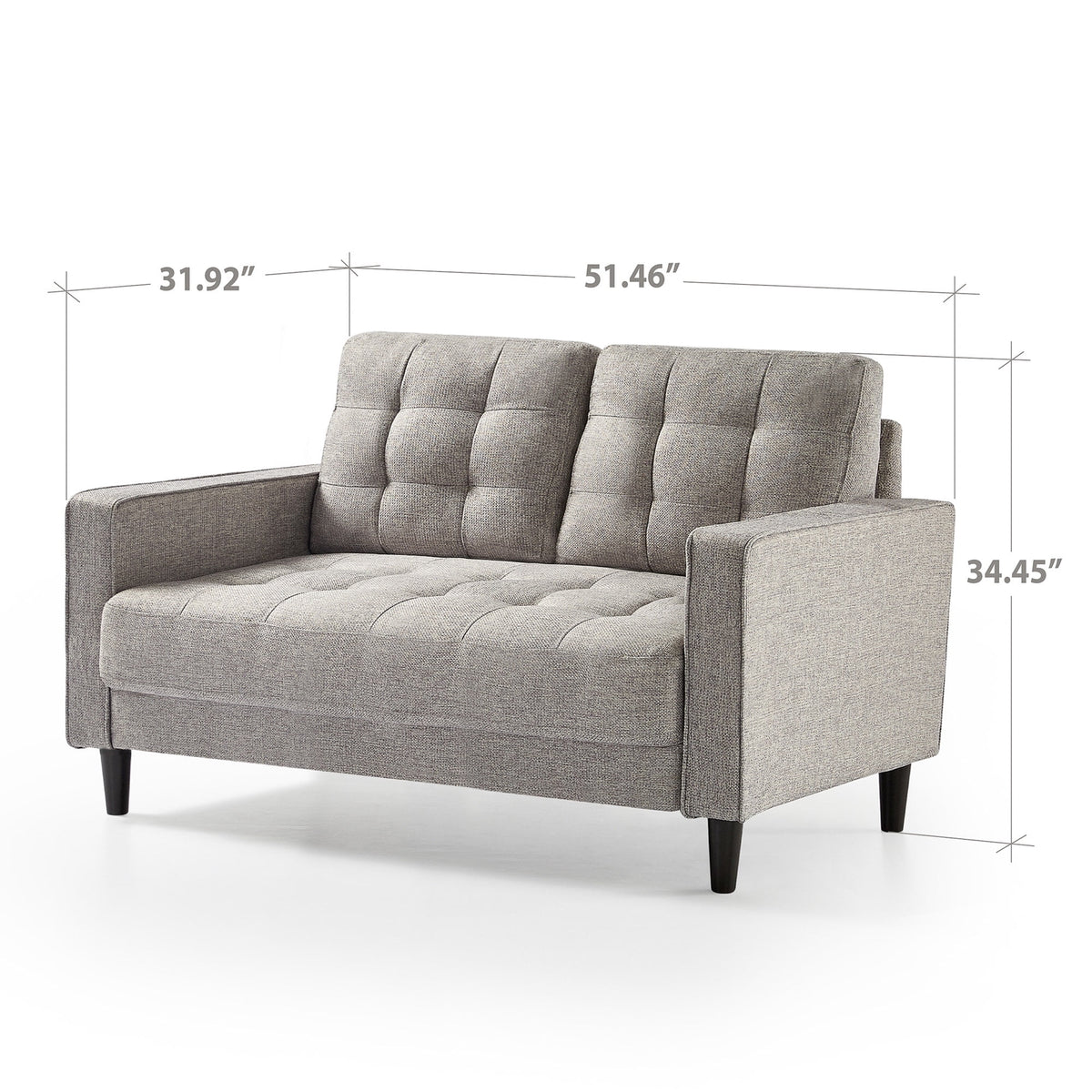 Soft Gray 2-Seater Loveseat I1087