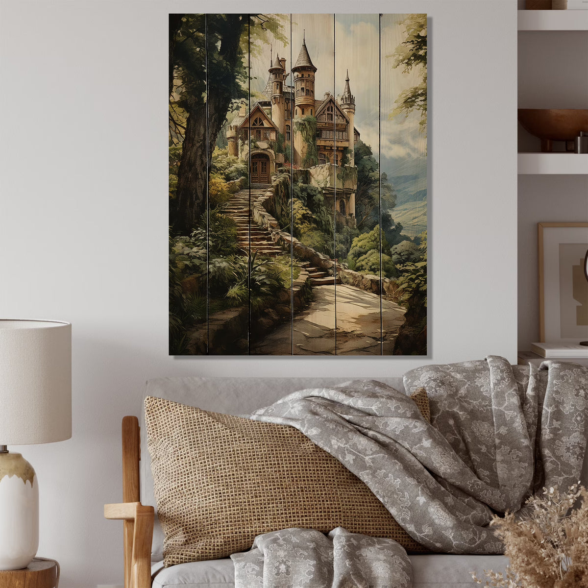 Natural Pine Wood Cityscapes Wall Art N805511