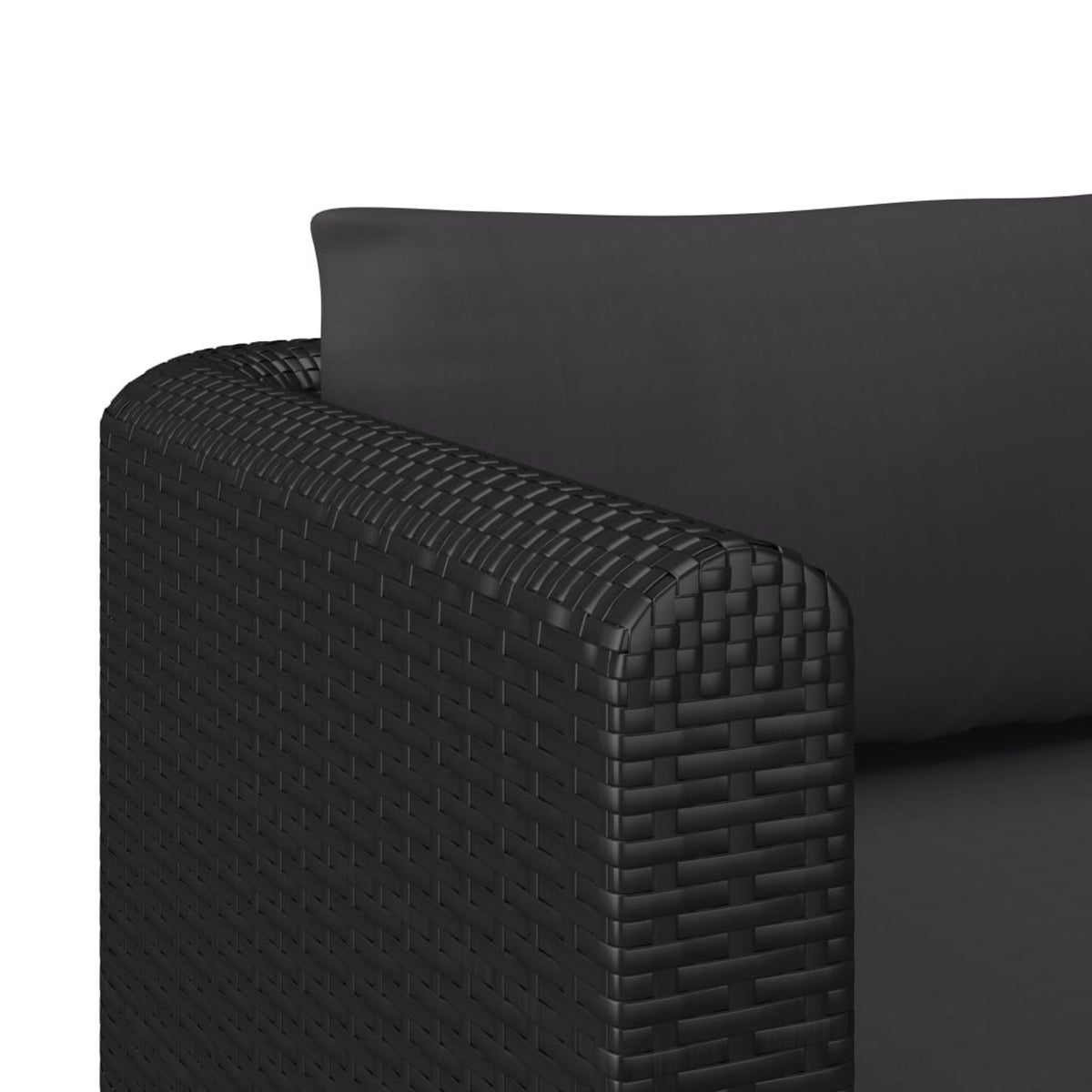 2 Piece Patio Sofa Set with Cushions Poly Rattan Black K857880