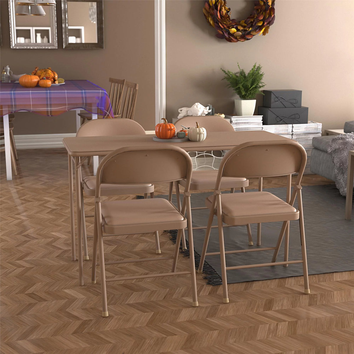 Vinyl Upholstered Steel Frame Folding Table B9079