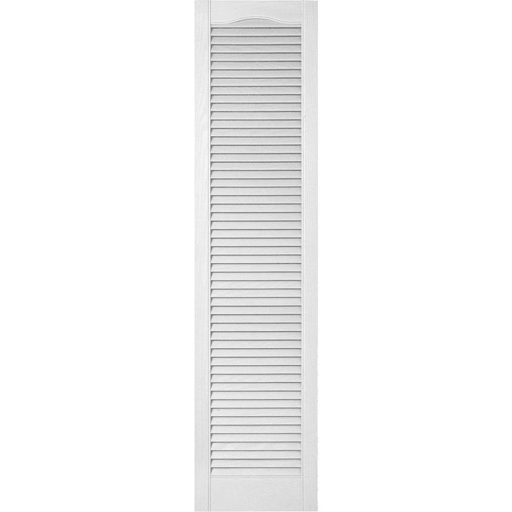 12 inchw x 63 inchh Vinyl Open Louver Shutters, Bright Whi Z3253