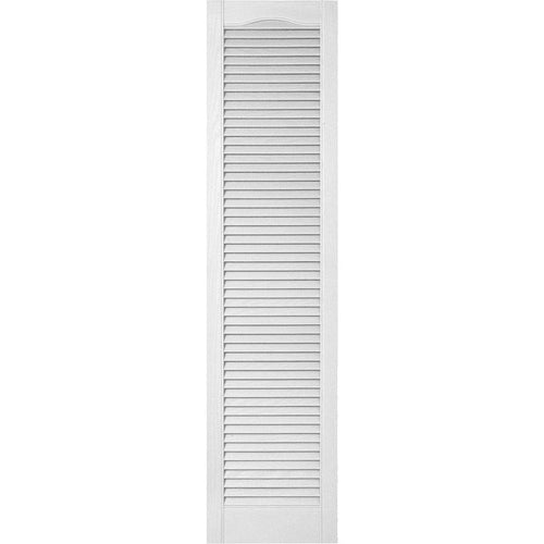 12 inchw x 63 inchh Vinyl Open Louver Shutters, Bright Whi Z3253