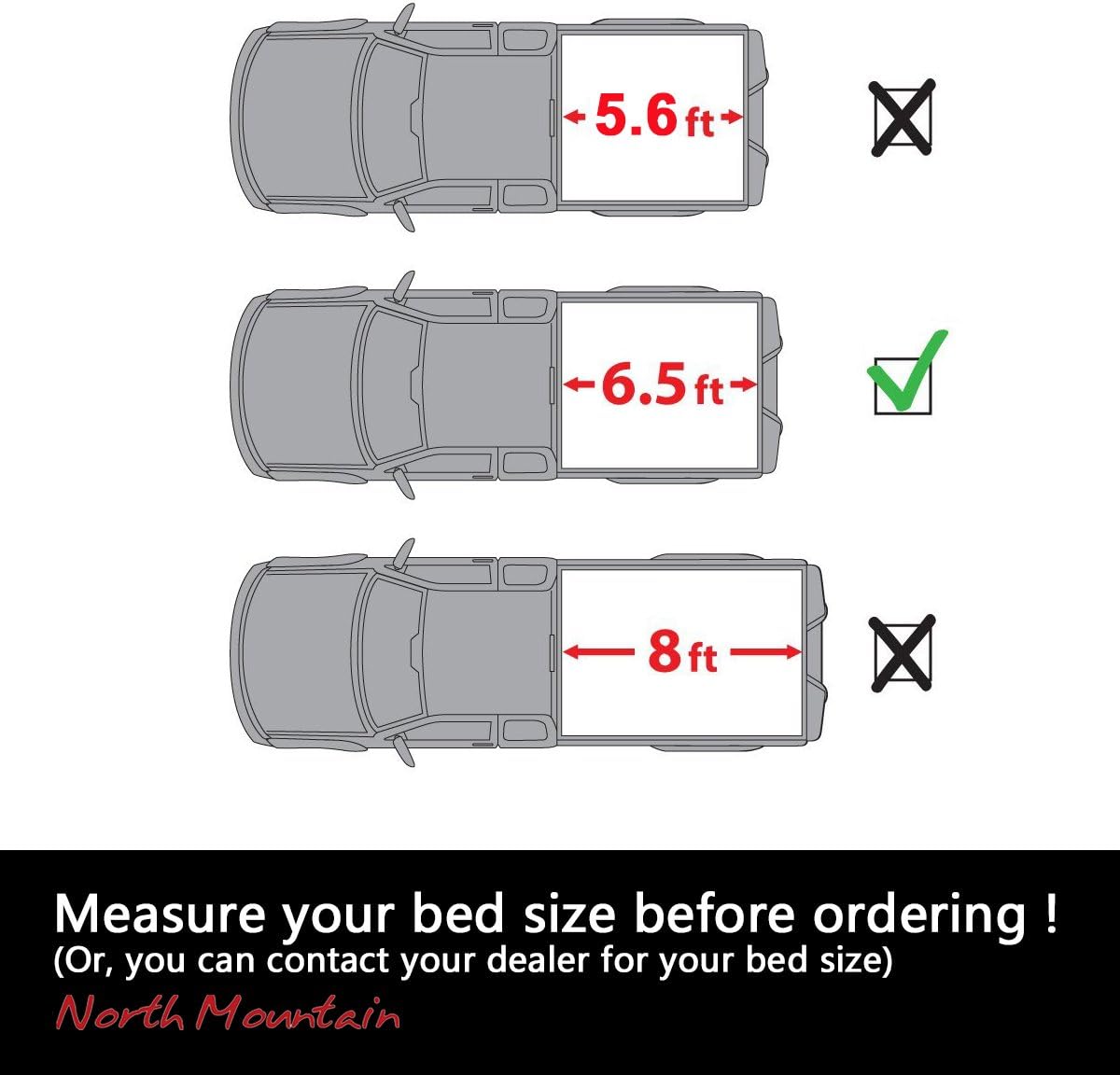 Soft Roll Up Tonneau Cover for 6.5ft Fleetside Bed Pickup T210