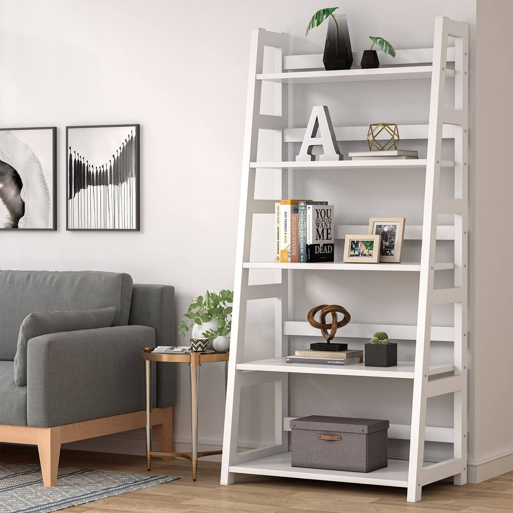 5-Tier Ladder Bookshelf Bookcase Brown N8631