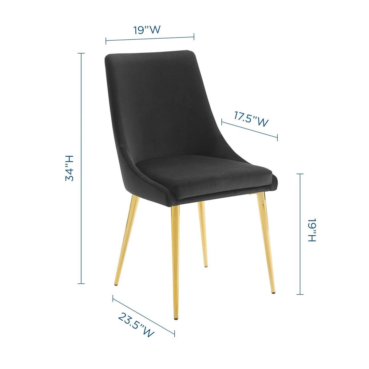 Black Velvet Dining Chair D647