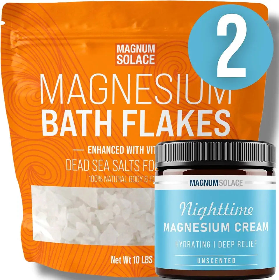 Magnesium Flakes with Vitamin C and Nighttime Magnesium Cream N778250
