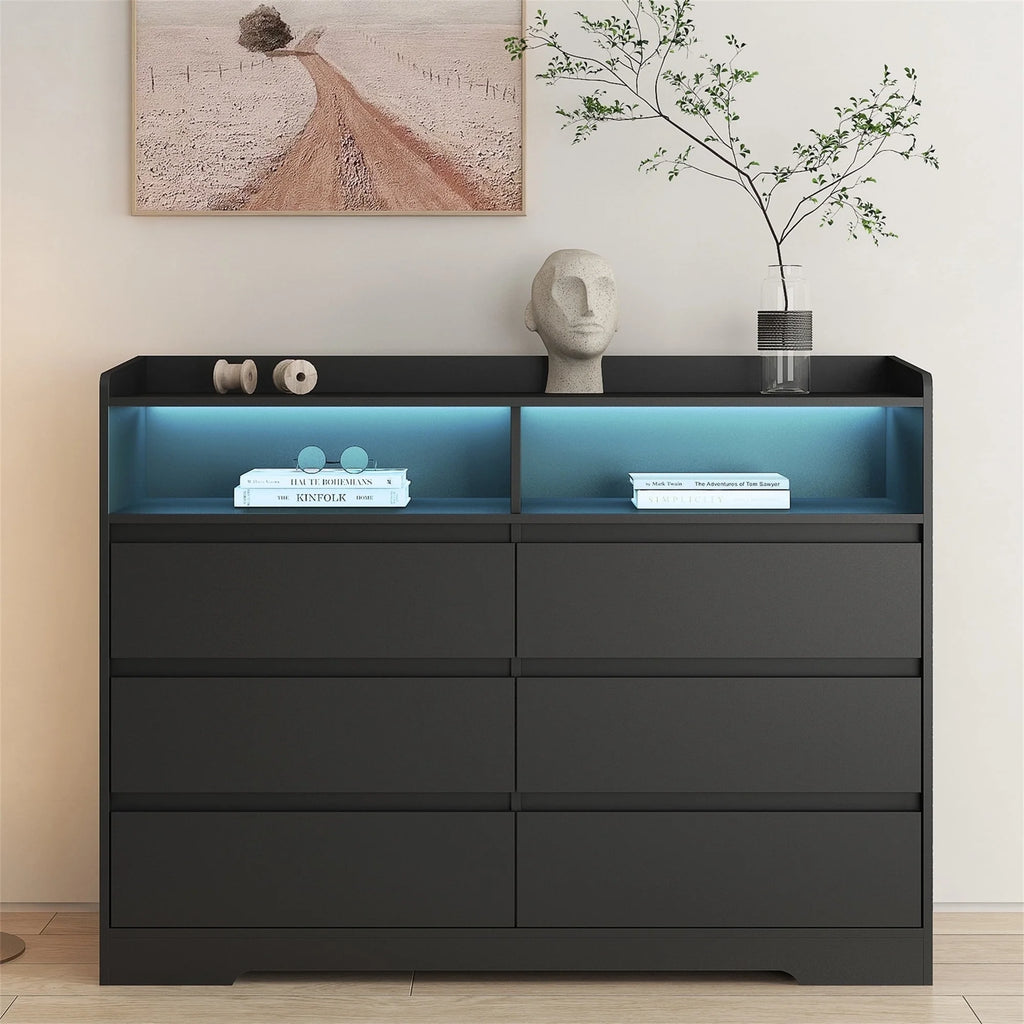 White 6 Drawer Dresser V942